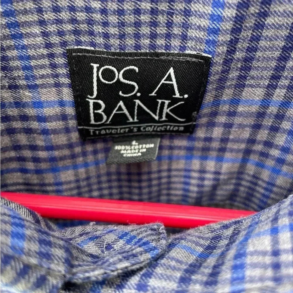 Jos A Bank Traveler's Collection Plaid Button Down Shirt L/S Size: Large - Picture 2 of 3